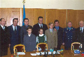 На встрече с Губернатором Донецкой области В.Ф.Януковичем после завоевания Р.Пономаревым звания чемпиона мира. 