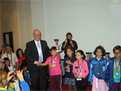 Победительницы турнира девочек до 8 лет Li Yunshan (Китай), Morvay Eszter (Словакия) и  Serikbay Assel (Казахстан)
