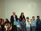 Победители среди мальчиков до 8 лет Gadimbayli Abdulla Azar (Азербайджан), Rudraksh Parida (Индия) и Shevchenko Kirill (Украина)